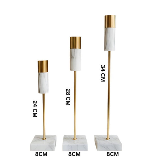 3 PCS Marble Shade Design Candle Holder