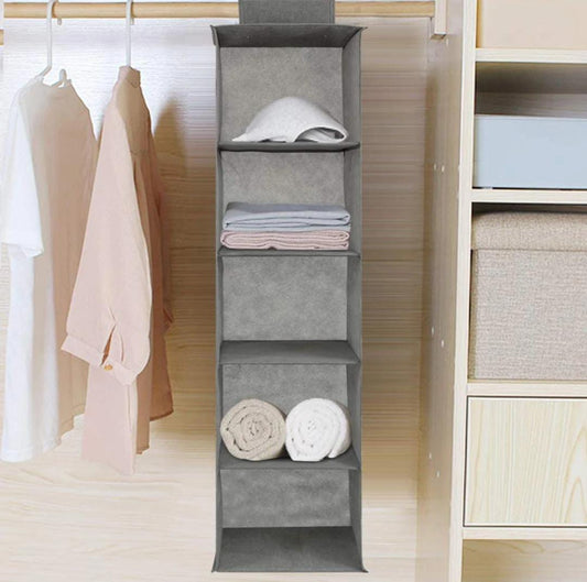 5 Layers Folding Closet Organizer – Space-Saving Hanging Wardrobe Storage Rack