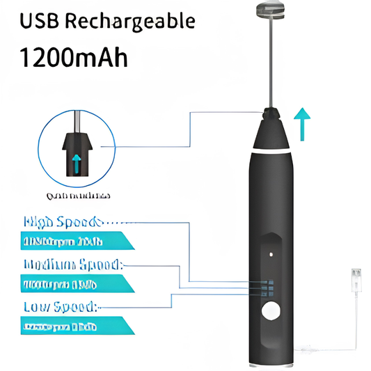2 in 1 Rechargeable Electric Coffee Beater