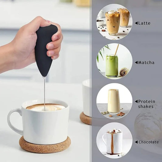Handheld Coffee Beater Mixer Egg Mixer – Mini Milk Frother Hand Blender Whisk for Coffee Foam, Eggs, Cream, Lassi, Cappuccino & Kitchen Baking Mixing Tool