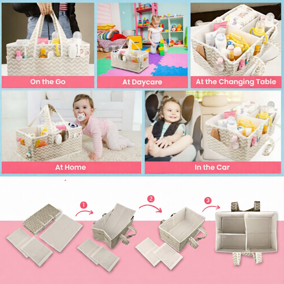 Portable Baby Storage Organizer With Handle