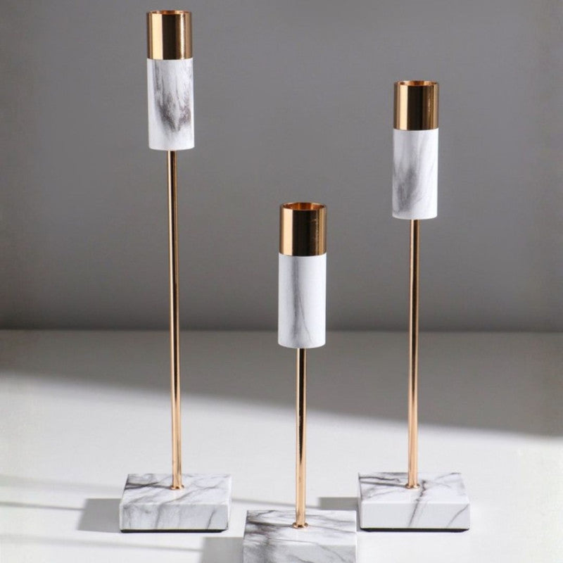 3 PCS Marble Shade Design Candle Holder