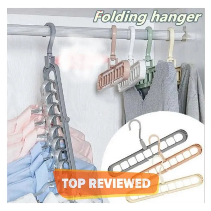 Magic hangers - wardrobe organizer 9 hole hangers for clothes hanger organizer hanger stand space saver storage hanger shirts hanger, paints hanger, trousers hanger, baby clothes hanger, towel hanger 9 in 1 hangers