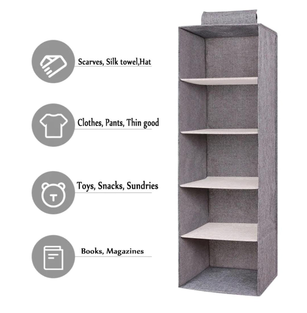 5 Layers Folding Closet Organizer – Space-Saving Hanging Wardrobe Storage Rack