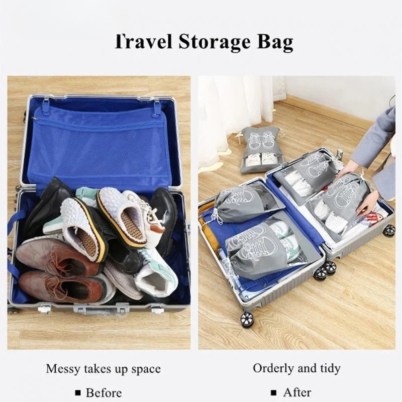 Portable Shoe Organizer Drawstring Bag
