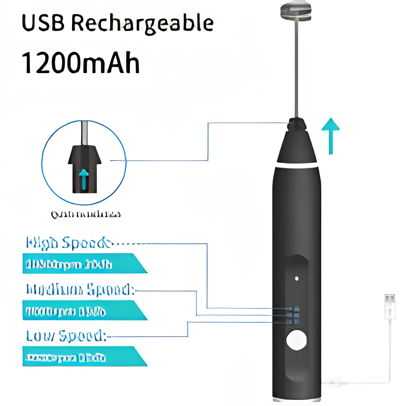 2 in 1 Rechargeable Electric Coffee Beater