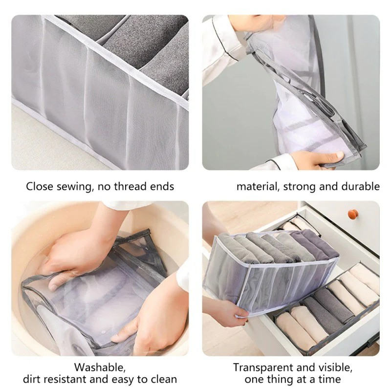 7 Compartments Pants Shirts Storage Clothes Box