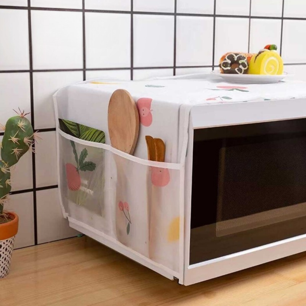 Microwave Dust Safe Cover with Pockets