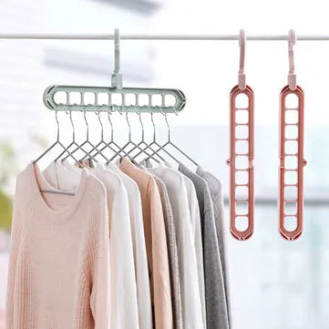 Magic hangers - wardrobe organizer 9 hole hangers for clothes hanger organizer hanger stand space saver storage hanger shirts hanger, paints hanger, trousers hanger, baby clothes hanger, towel hanger 9 in 1 hangers